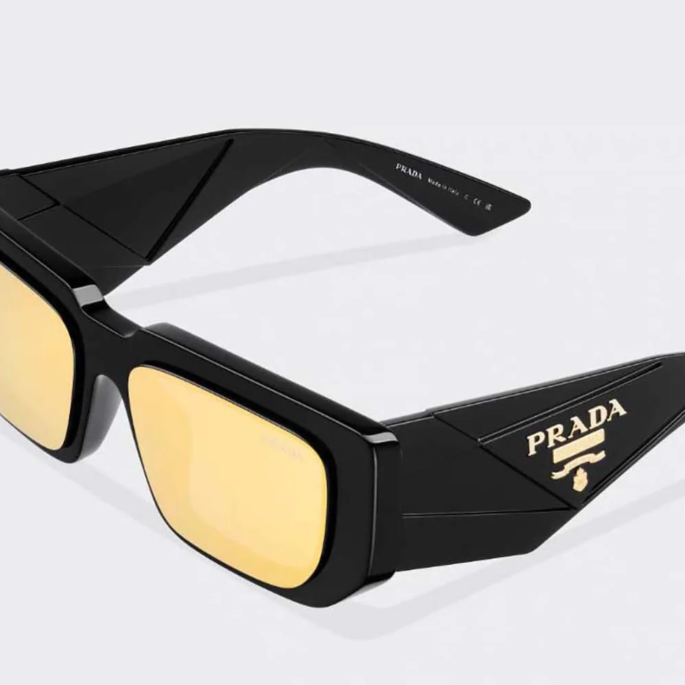 Prada Symbole Sunglasses with Traditional Prada Triangle Logo for Women in Black Prada Symbole Sunglasses with Traditional Prada Triangle Logo for Women in Black