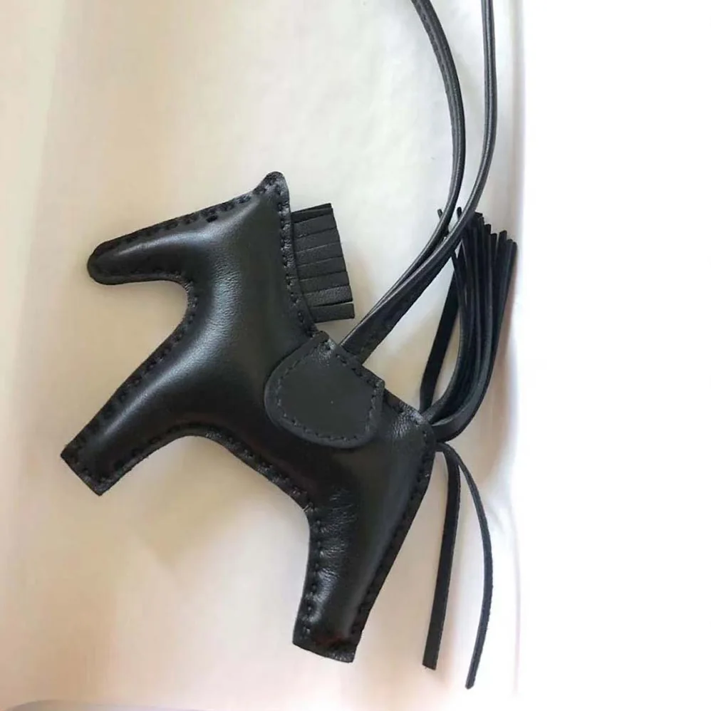 Hermes Rodeo MM Charm for Unisex in Black