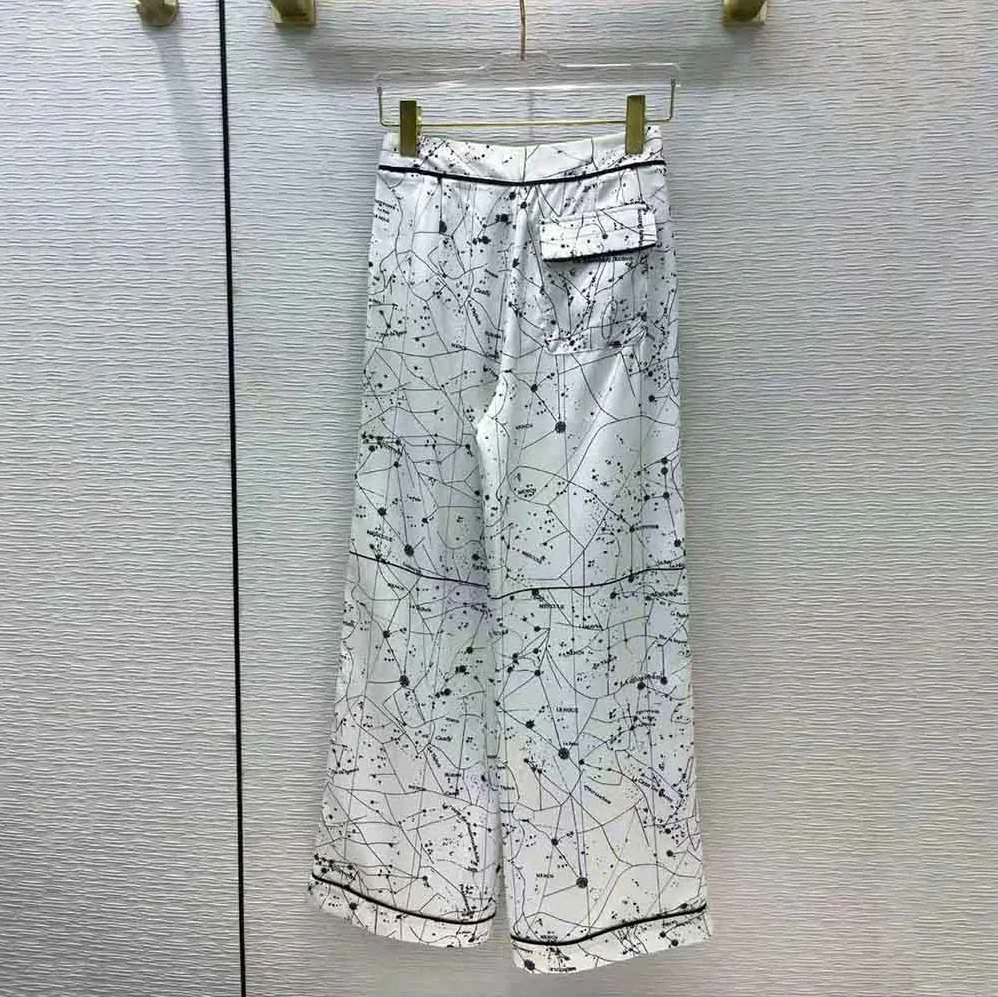Dior Chez Moi Pants White Dior Zodiac Silk Twill for Women Dior Chez Moi Pants White Dior Zodiac Silk Twill for Women