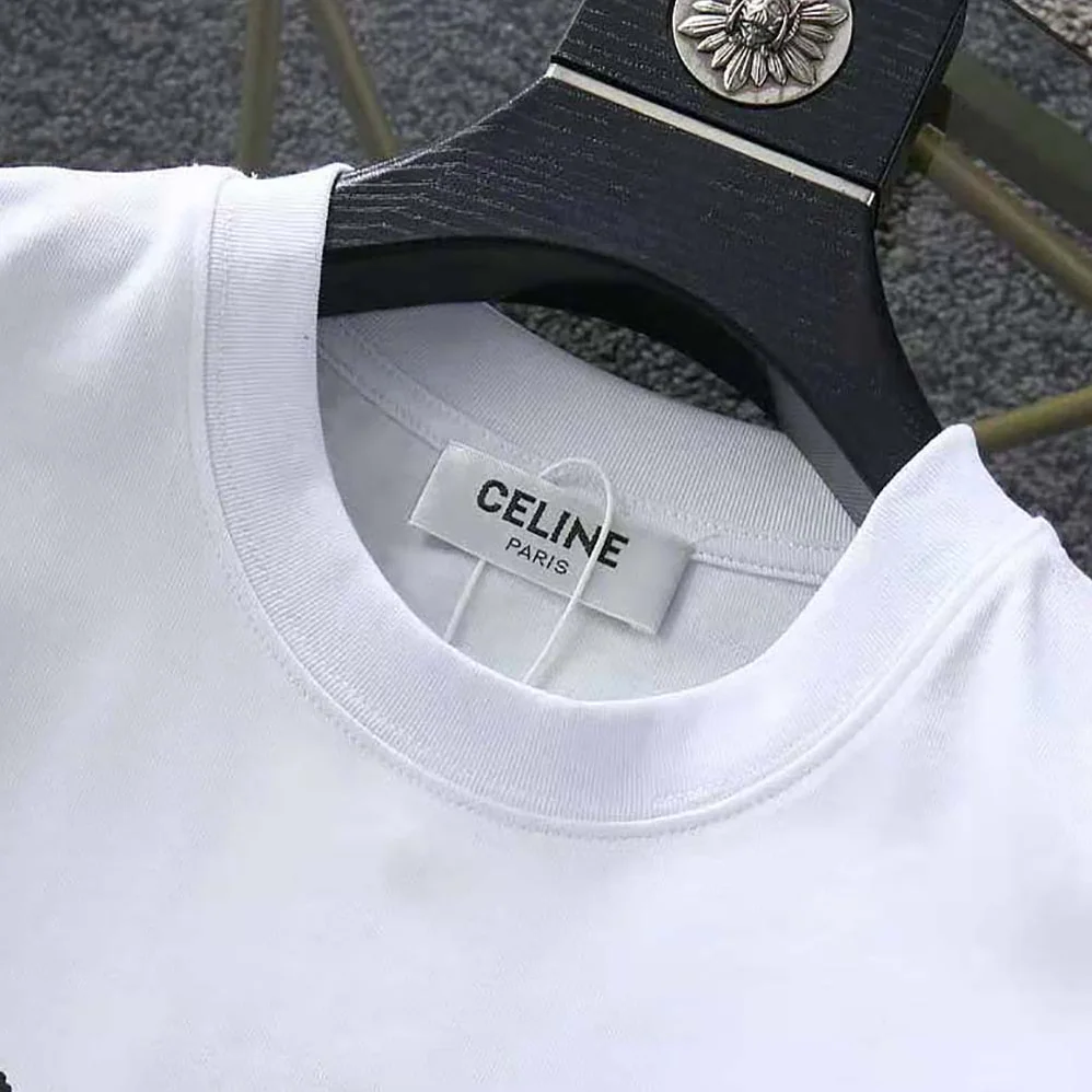 Celine T-shirt in Cotton Jersey with Artist Print for Women in White Celine T-shirt in Cotton Jersey with Artist Print for Women in White