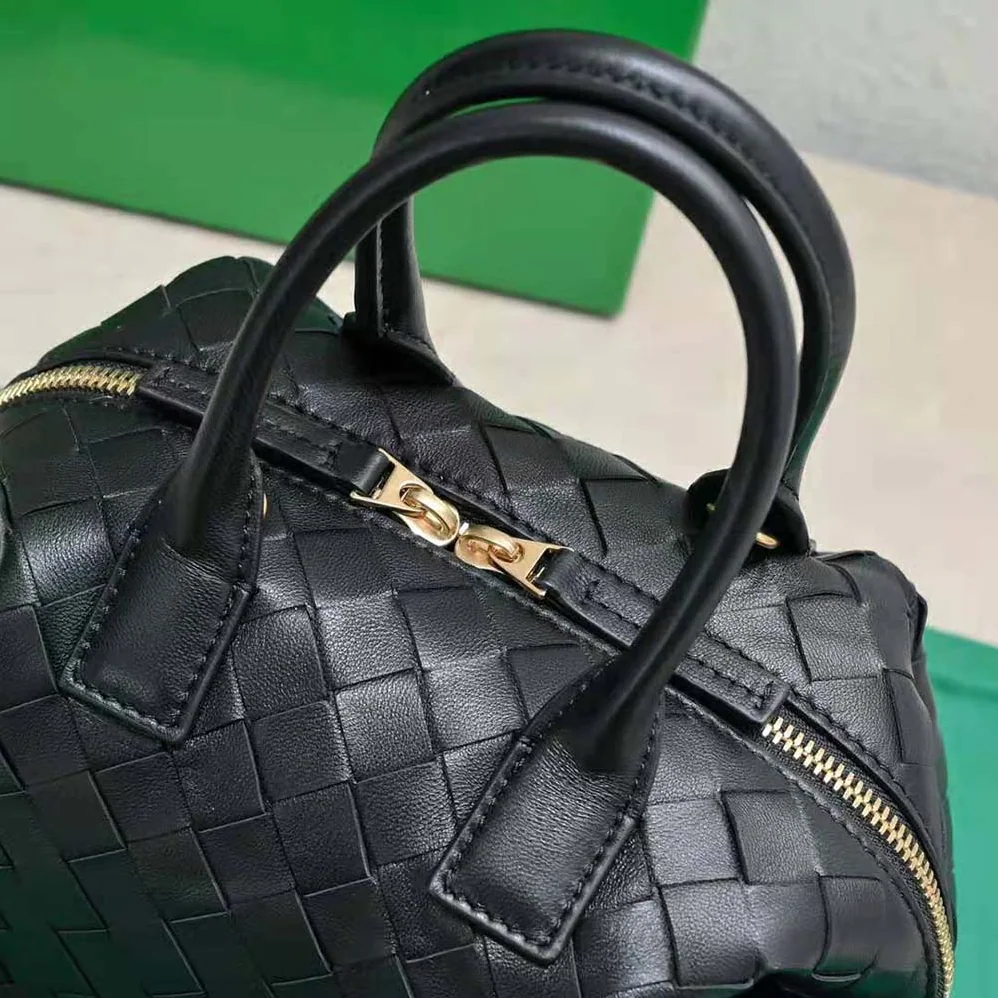 Bottega Veneta Mini Bauletto in Intrecciato Nappa Leather for Women in Black