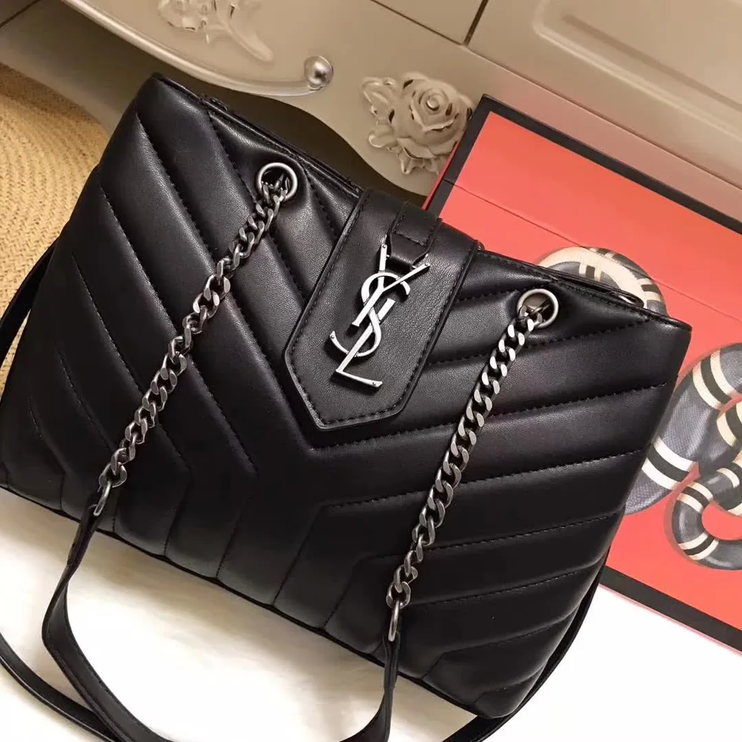 Saint Laurent YSL Small Loulou Shopping Bag Y Quilted in Black Saint Laurent YSL Small Loulou Shopping Bag Y Quilted in Black