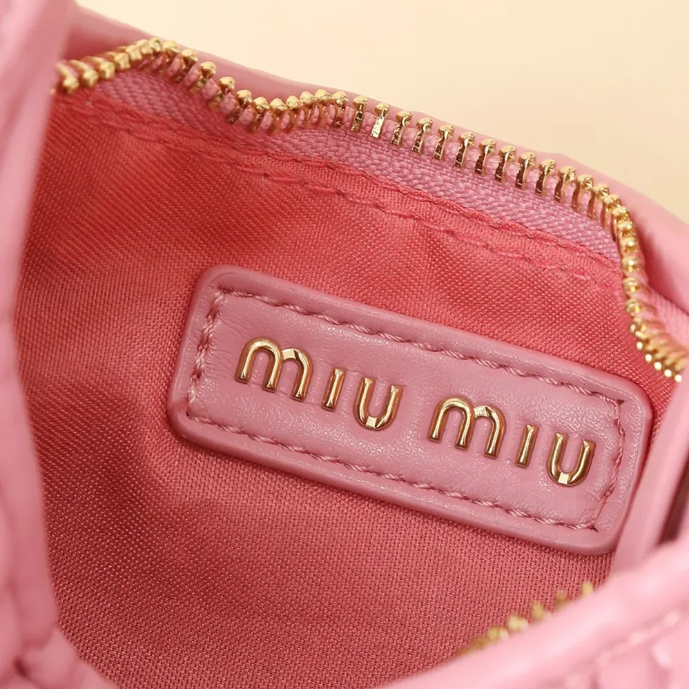 Miu Miu Wander Matelassé Nappa Leather Hobo Bag for Women in Pink