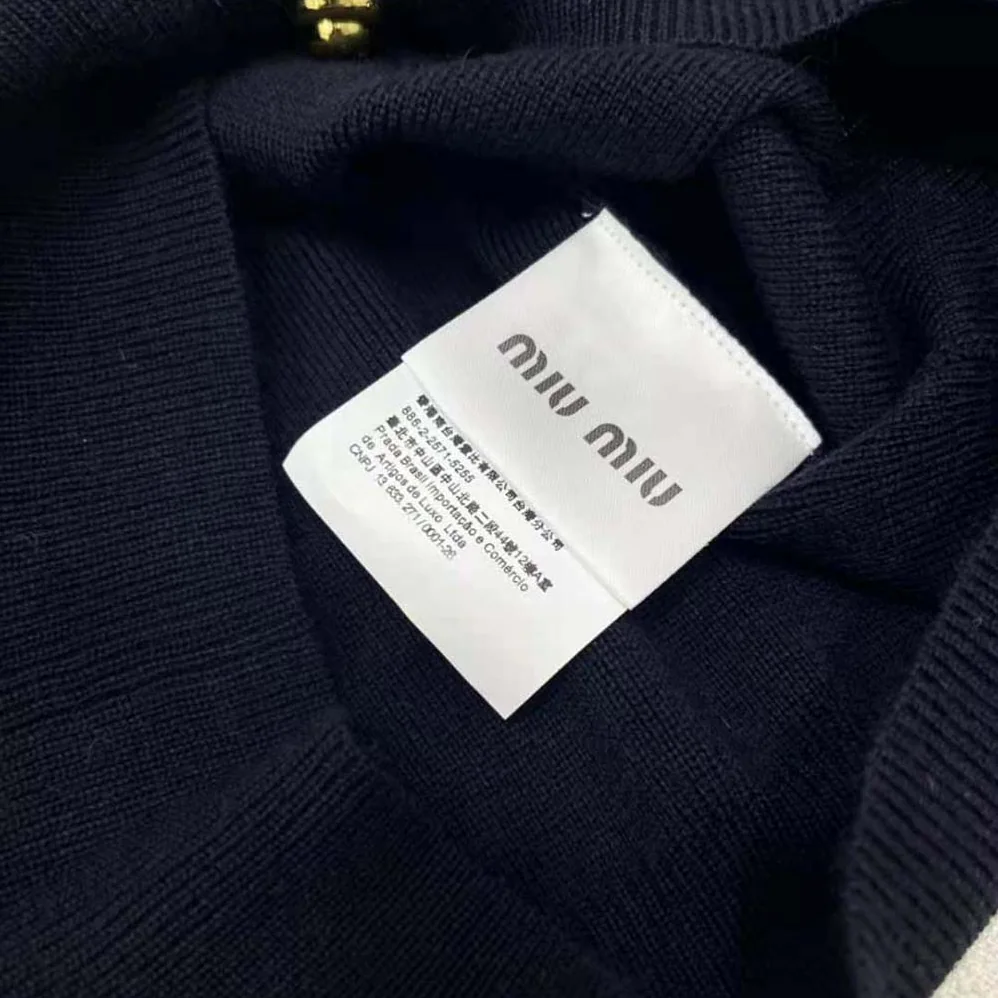 Miu Miu Cashmere Cardigan with Intarsia Logo for Women Miu Miu Cashmere Cardigan with Intarsia Logo for Women