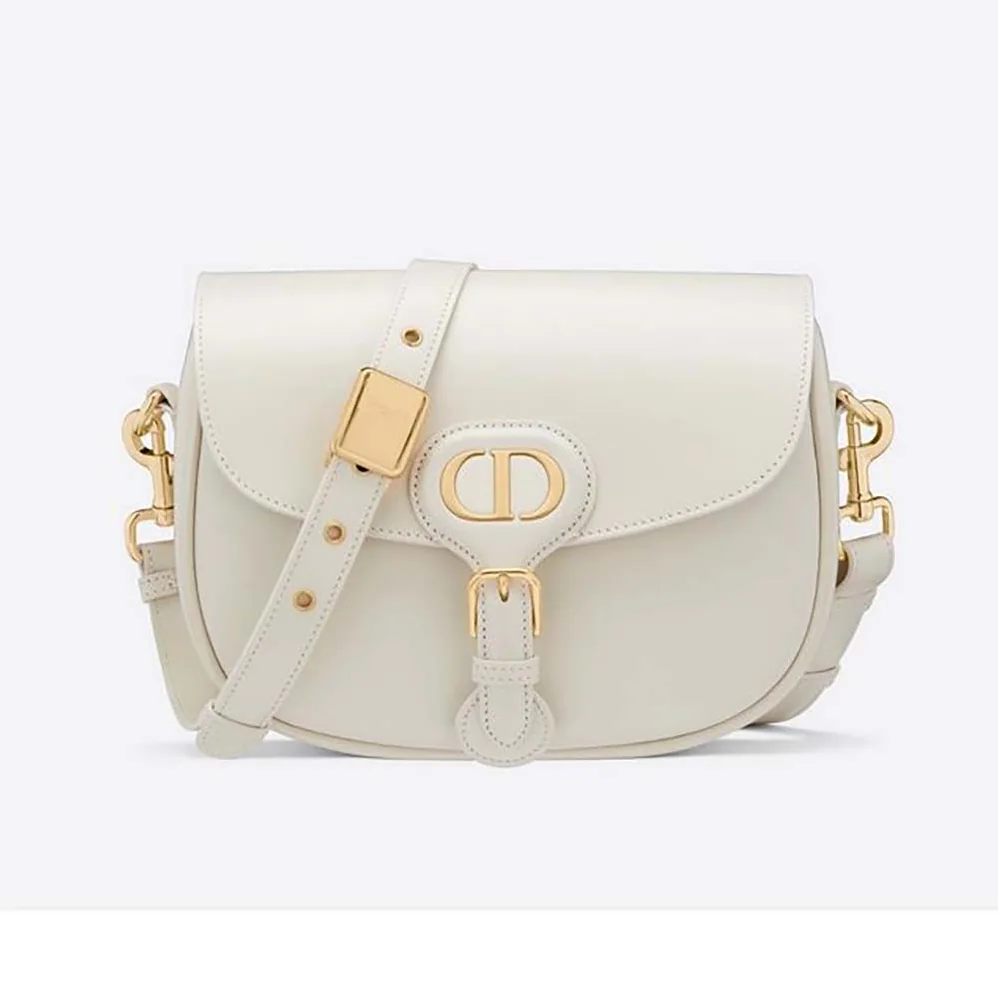 Dior Medium Dior Bobby Bag Denim Box Calfskin for Women in White
