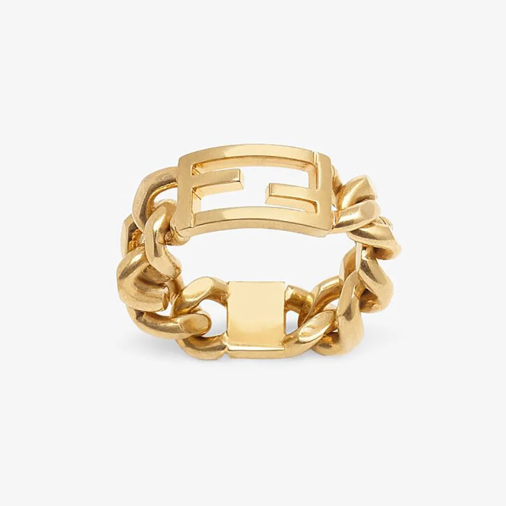 Fendi Baguette Chain Gold for Women in Colored Ring Fendi Baguette Chain Gold for Women in Colored Ring