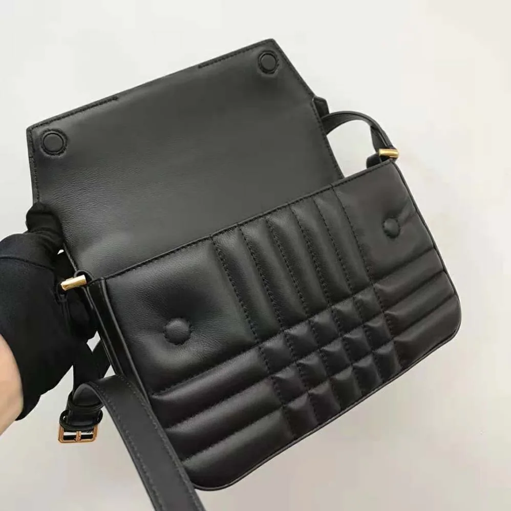 Burberry Quilted Leather Catherine Shoulder Bag for Women in Black
