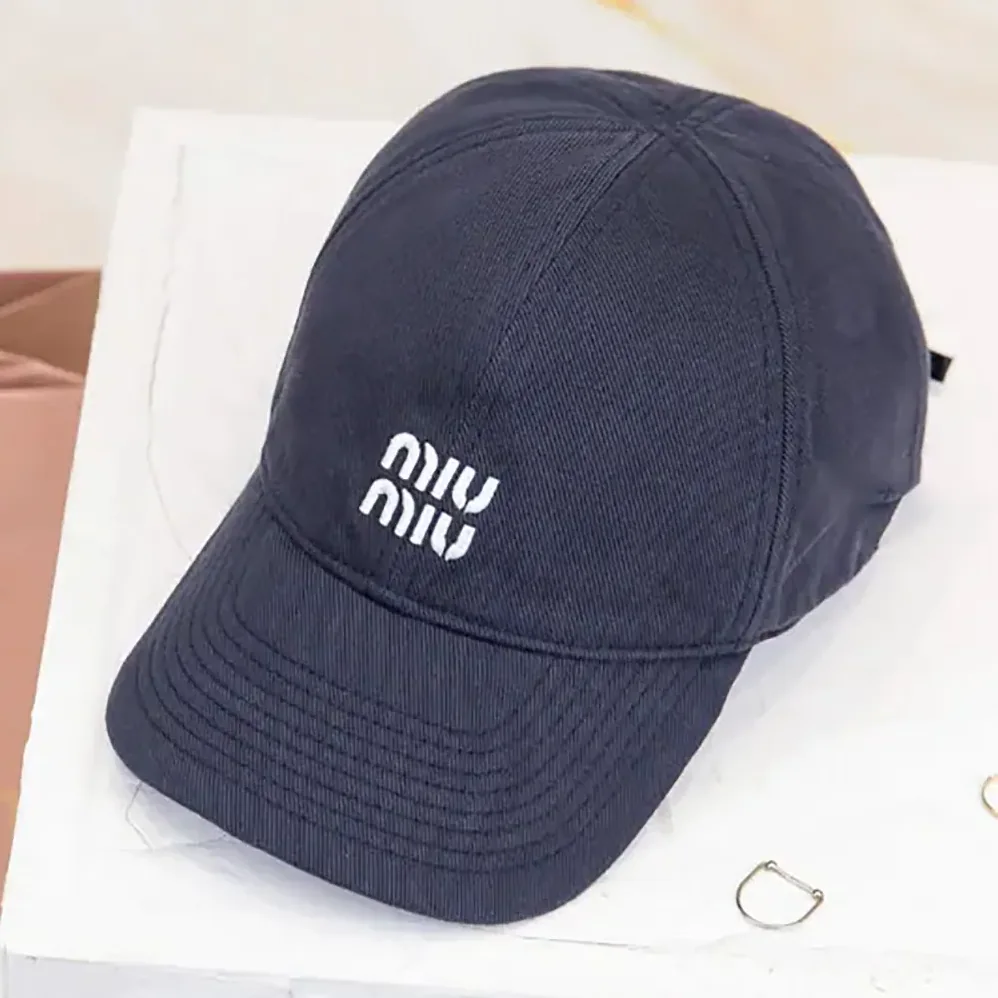 Miu Miu Denim Baseball Cap for Women in Blue/Red