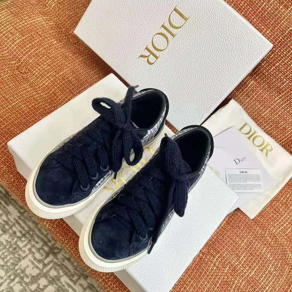 Dior B33 Sneaker Navy Blue Dior Oblique Jacquard and Suede for Men Dior B33 Sneaker Navy Blue Dior Oblique Jacquard and Suede for Men