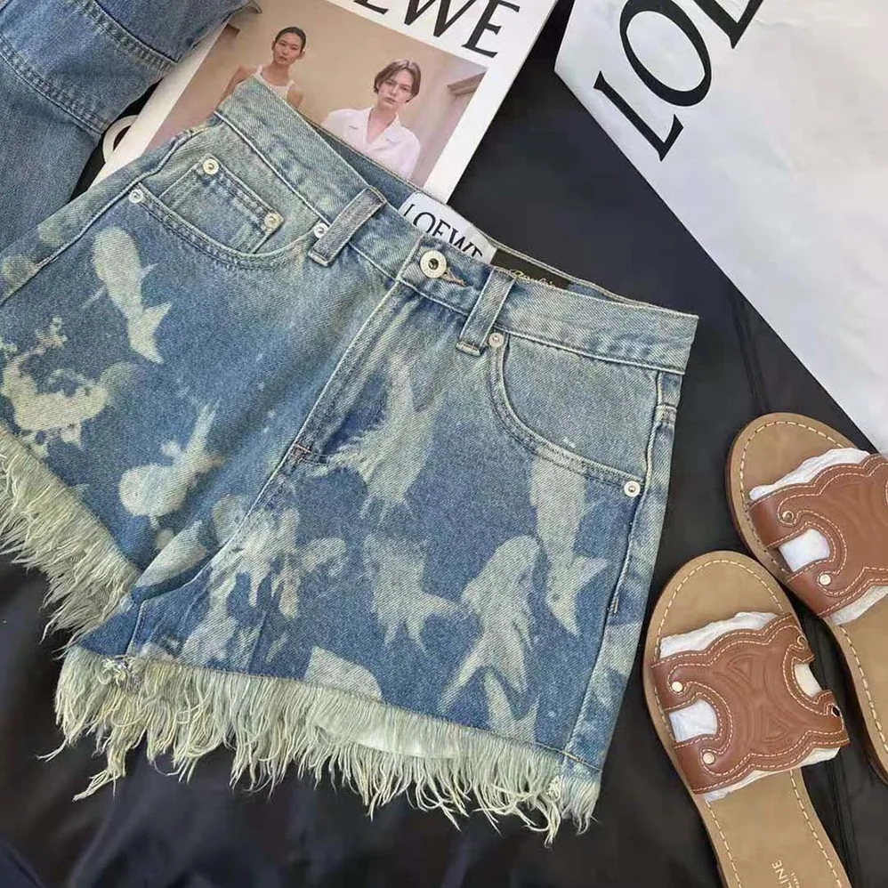 Loewe Fish Shorts in Denim for Women Loewe Fish Shorts in Denim for Women