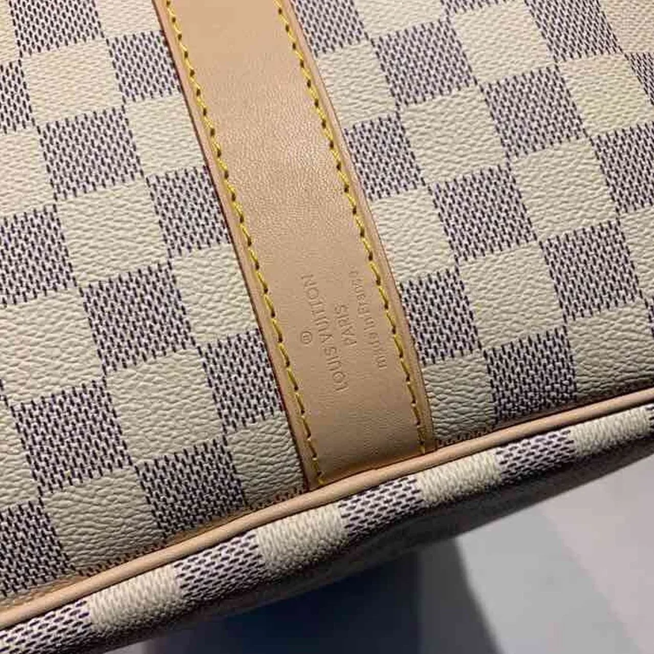 Louis Vuitton Keepall Bandouliere 55 Travel Bag in Damier Azur Gold Hardware Louis Vuitton Keepall Bandouliere 55 Travel Bag in Damier Azur Gold Hardware