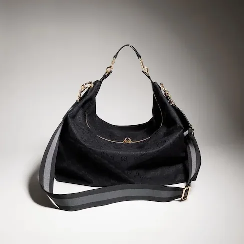 Gucci Brera Large Crossbody Bag / Grey/ Black Gold Hardware A00B49 AAHHD 1094