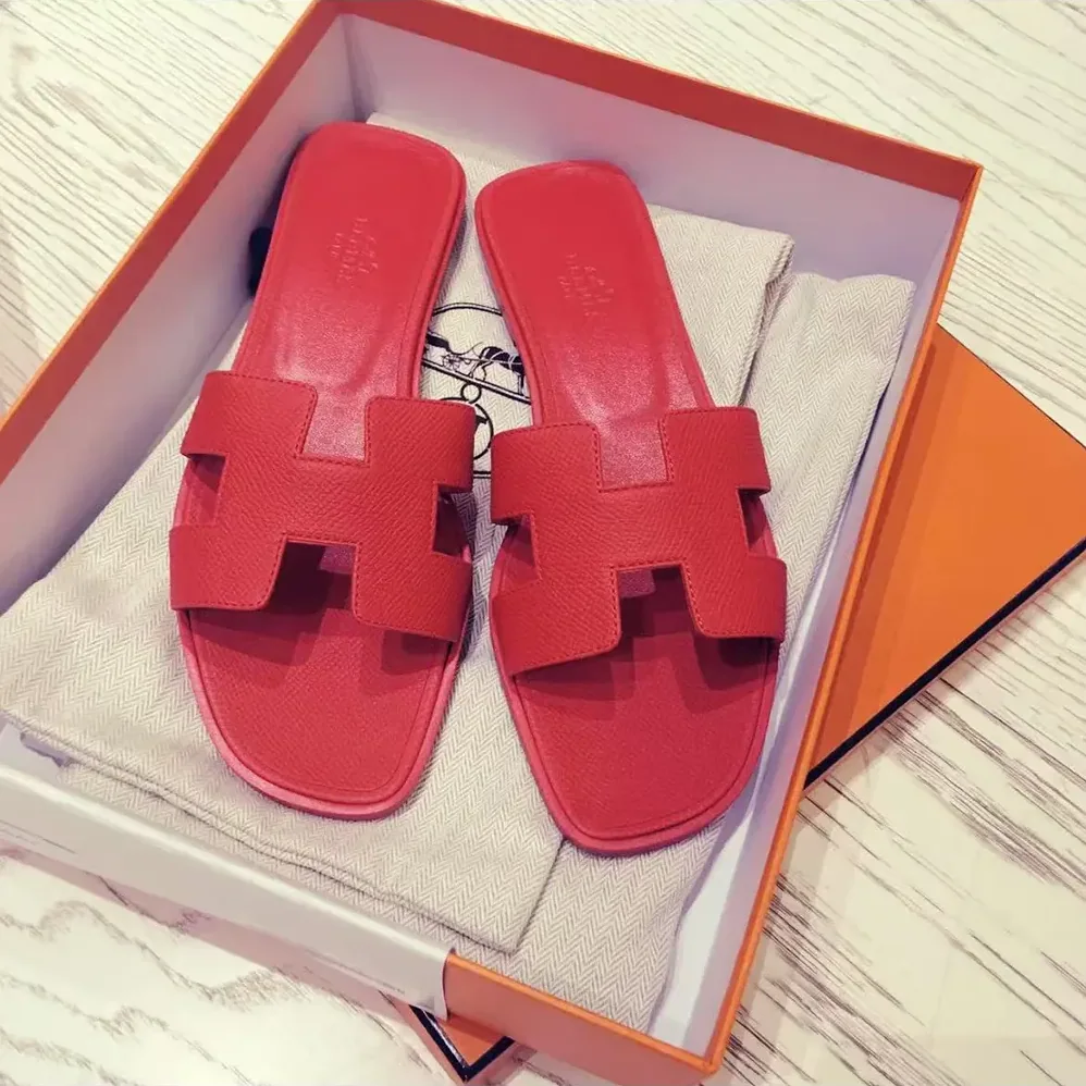 Hermes Oran Sandal for Women in Red Hermes Oran Sandal for Women in Red