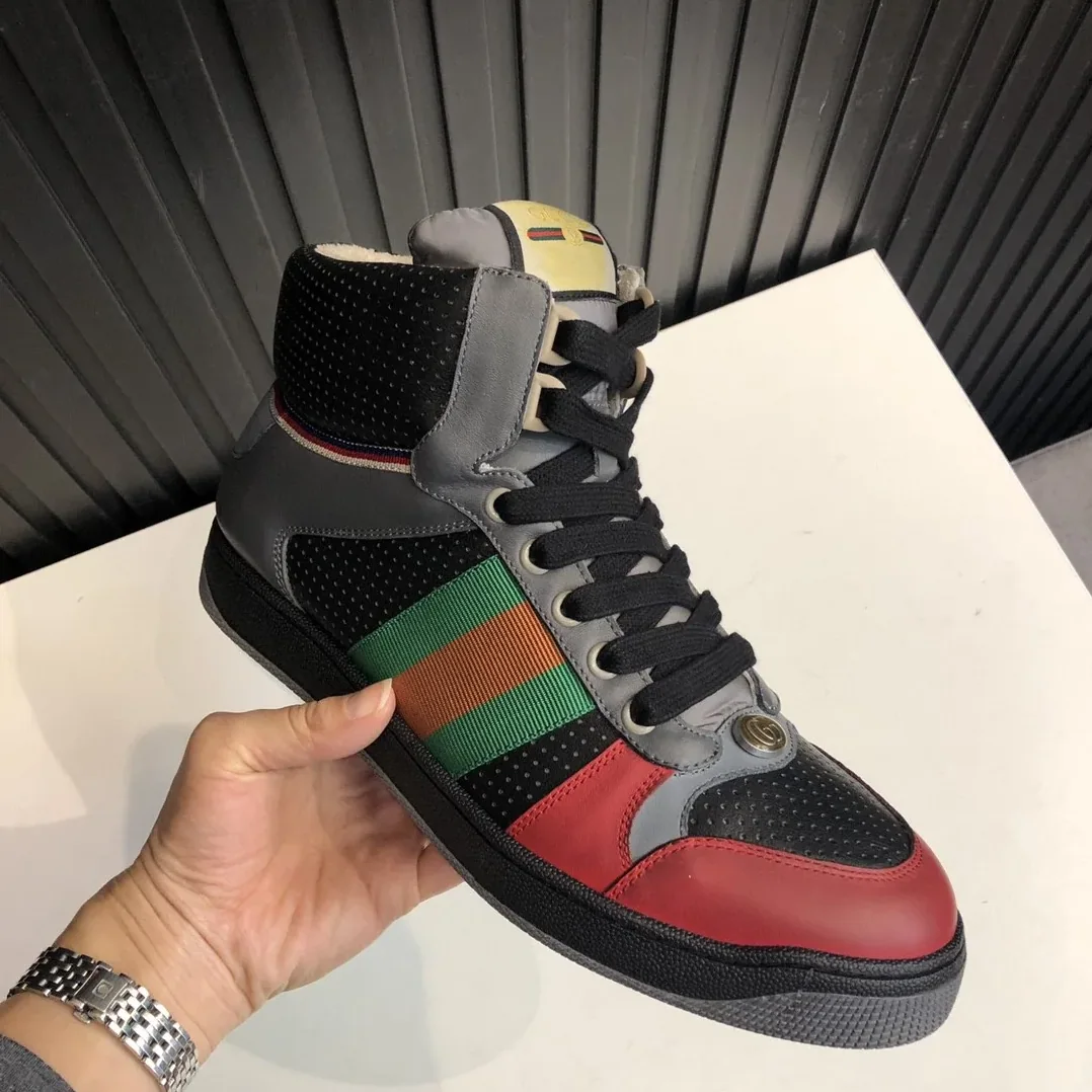 Gucci Screener Distressed High for Men in Top Sneakers Black