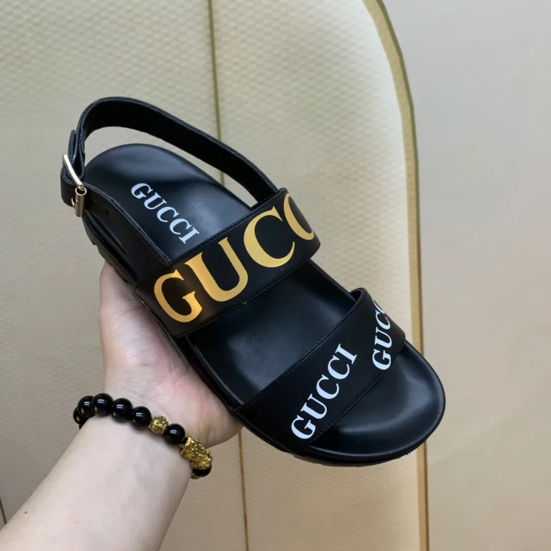 Gucci Tiger And Buckle Sandal Black for Women