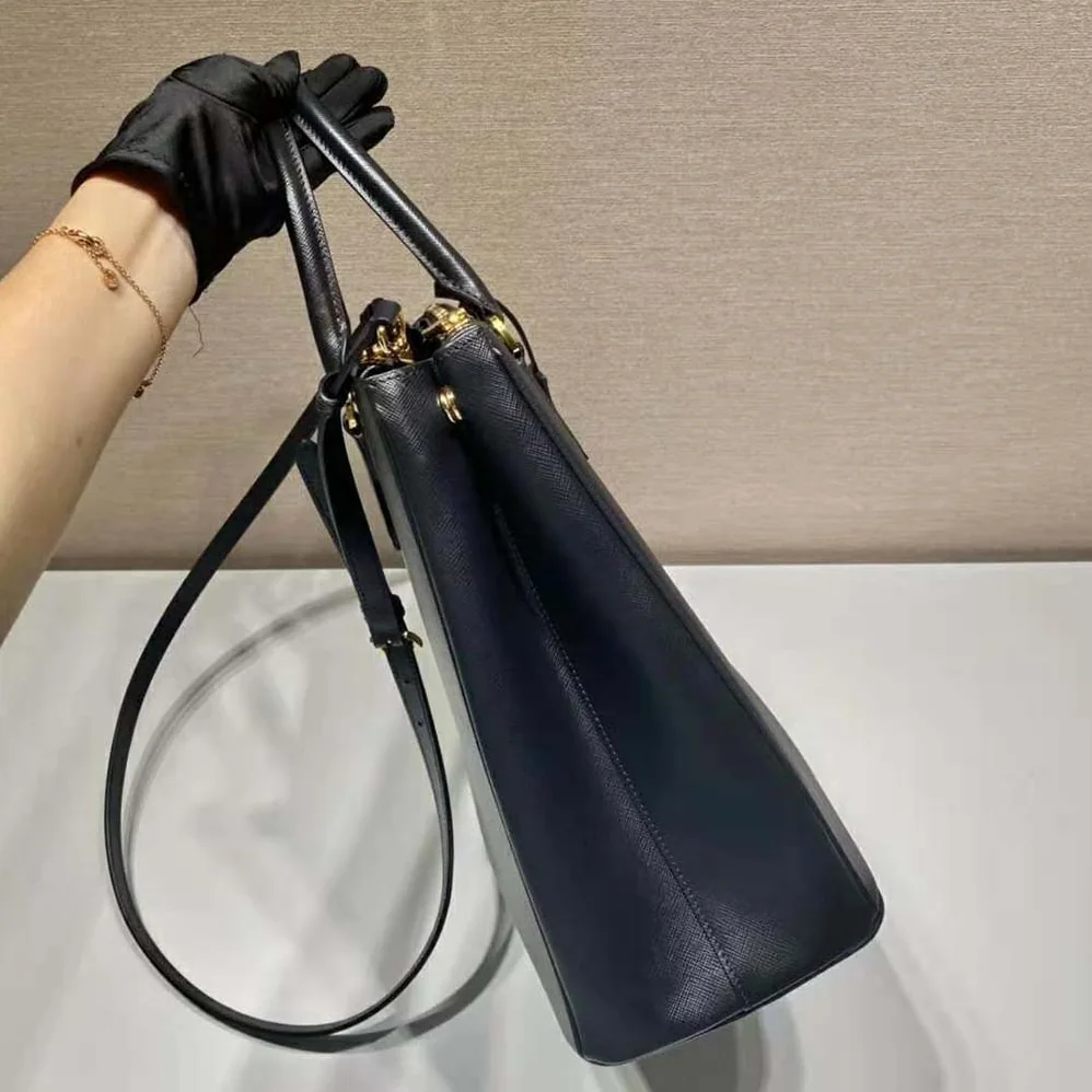 Prada Medium Prada Galleria Saffiano Leather Bag for Women in Black Prada Medium Prada Galleria Saffiano Leather Bag for Women in Black