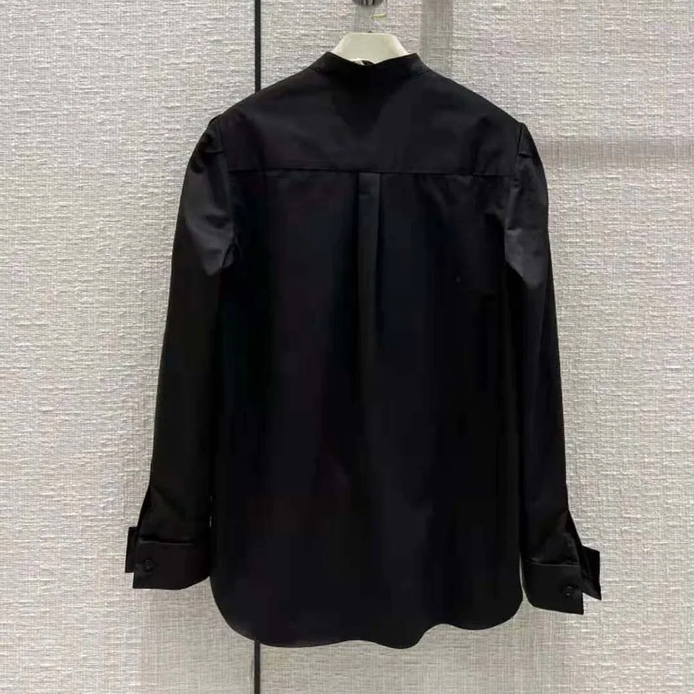 Dior Blouse with Ruffles Black Cotton Poplin for Women Dior Blouse with Ruffles Black Cotton Poplin for Women