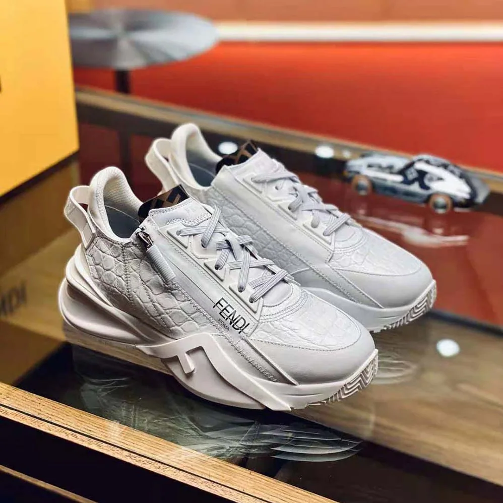 Fendi Sneakers White Caiman Low for Women in Tops