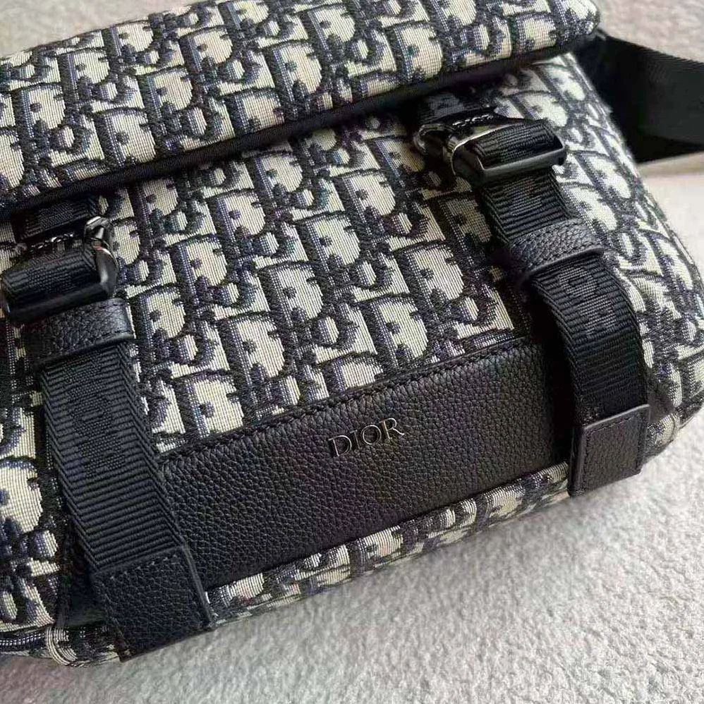 Dior Explorer Messenger Bag Beige and Black Dior Oblique Jacquard for Men