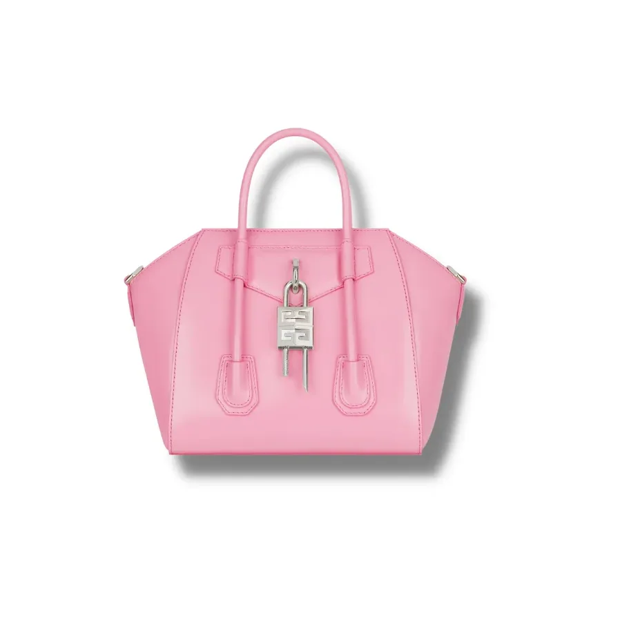 Givenchy Mini Antigona Lock Bag In Box Leather Bright Pink / Givenchy Mini Antigona Lock Bag In Box Leather Bright Pink /