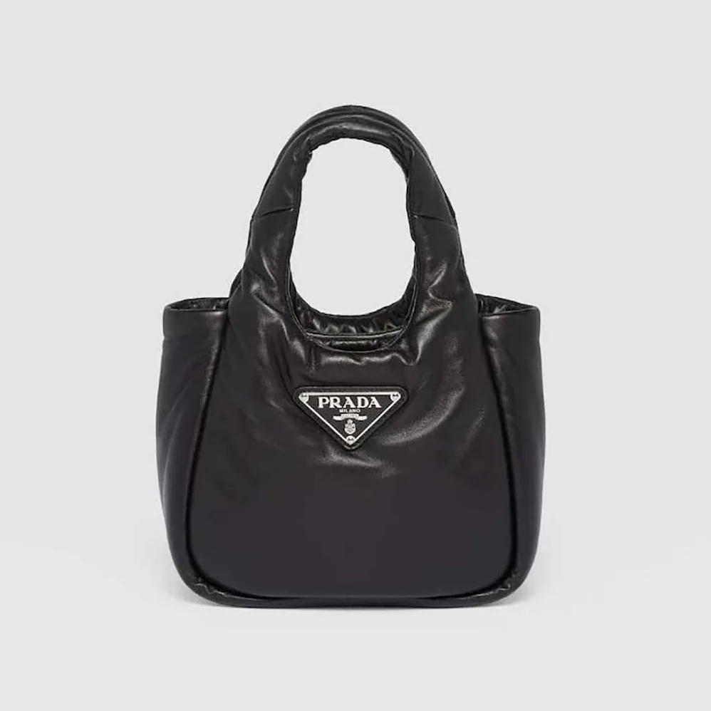 Prada Small Padded Prada Soft Nappa-Leather Bag for Women in Black Prada Small Padded Prada Soft Nappa-Leather Bag for Women in Black