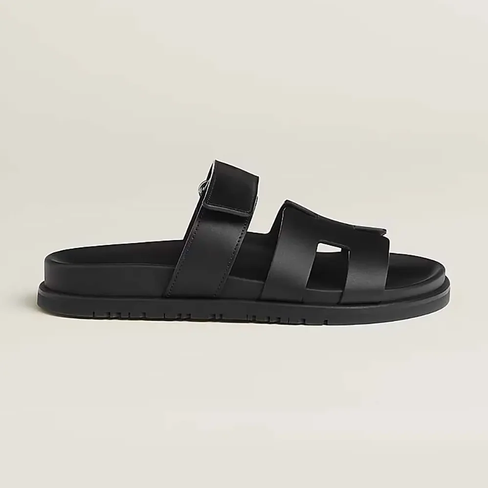 Hermes Chypre Sandal-Black H222100Zv02340 for Unisex