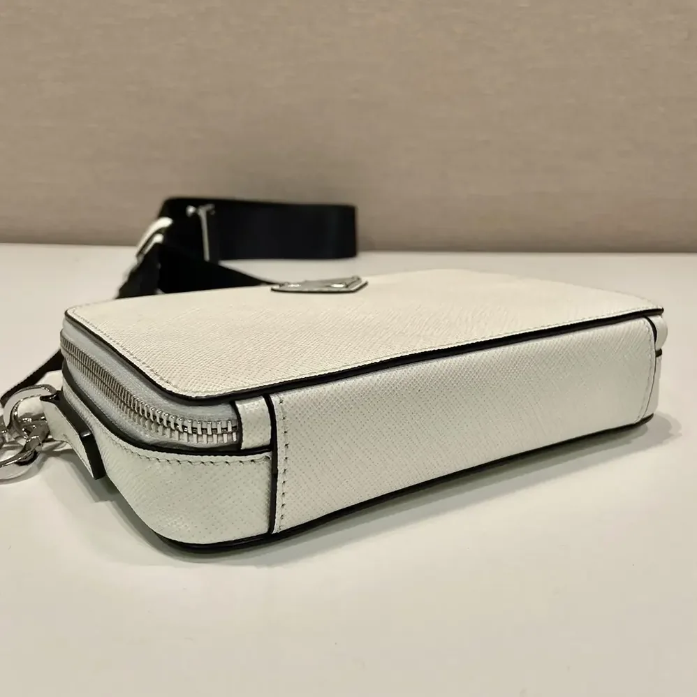 Prada Brique Saffiano Leather Bag for Men in White Prada Brique Saffiano Leather Bag for Men in White