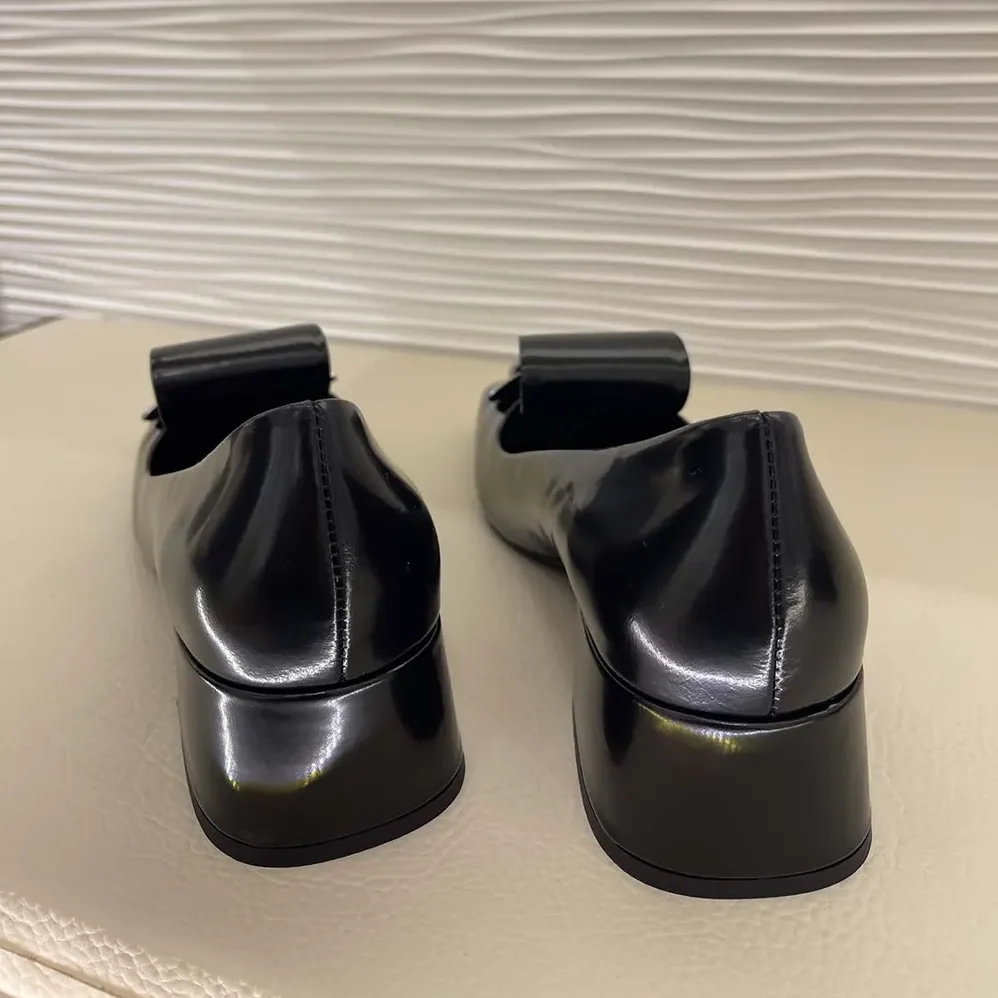 Prada Brushed Leather Pumps for Women in Black