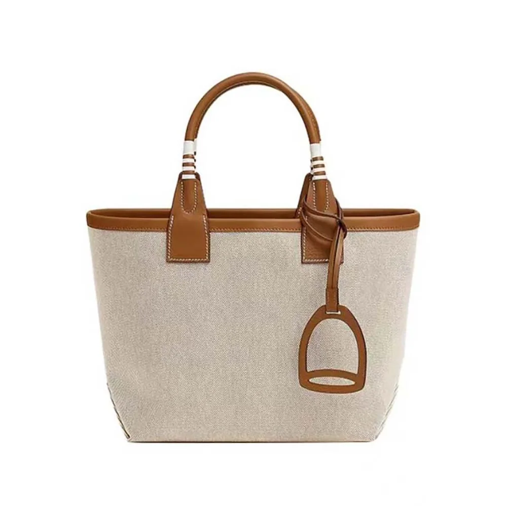 Hermes Steeple 25 Ecru Tote Bag for Unisex in Brown