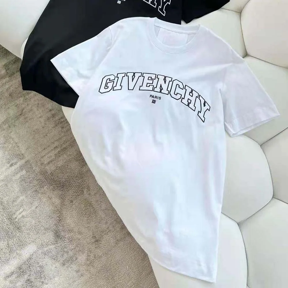 Givenchy T-shirt in GIVENCHY College Embroidered Jersey for Women in White Givenchy T-shirt in GIVENCHY College Embroidered Jersey for Women in White