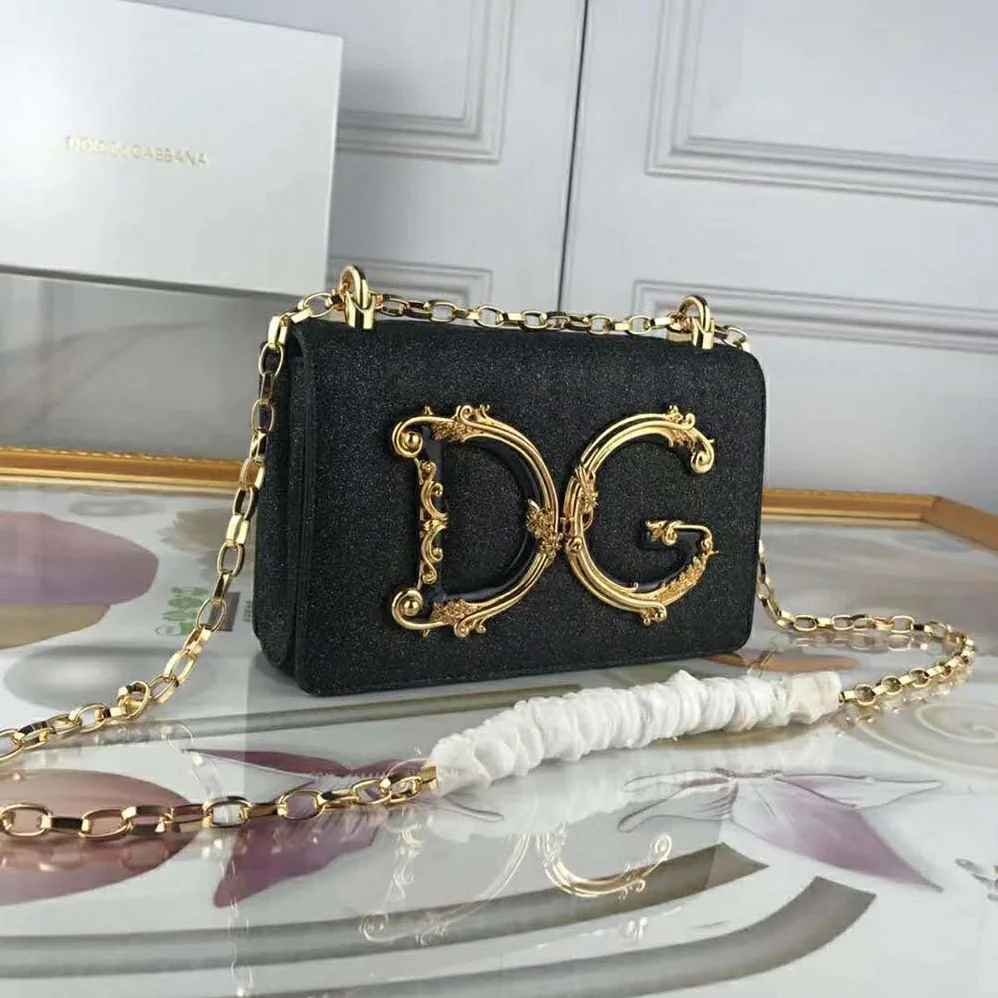 Dolce Gabbana D&G DG Girls Cross-Body Bag Soft Lurex for Women in Black Dolce Gabbana D&G DG Girls Cross-Body Bag Soft Lurex for Women in Black