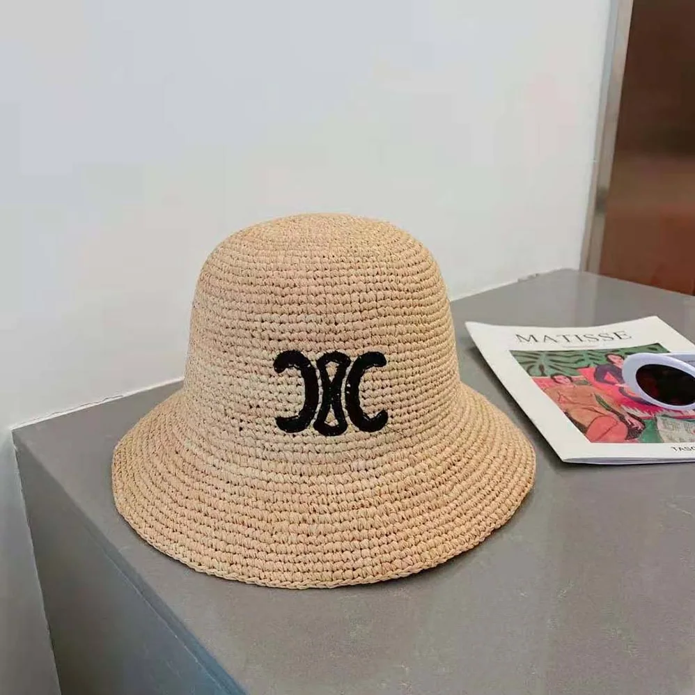 Celine Triomphe Hat in Raphia for Women
