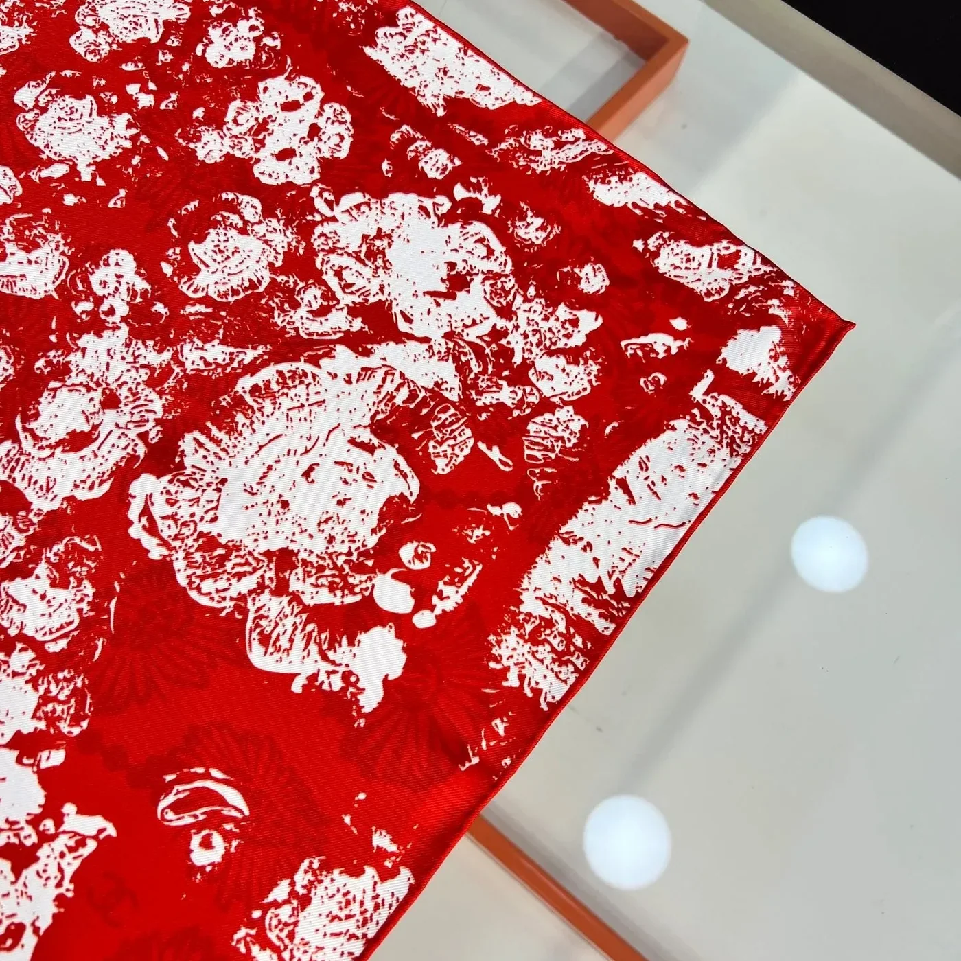 Chanel Square Scarf Red