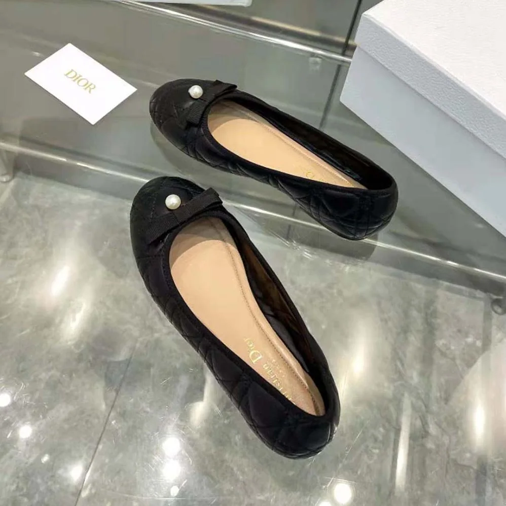 Dior Ballet Flat Quilted Cannage Calfskin for Women in Black Dior Ballet Flat Quilted Cannage Calfskin for Women in Black