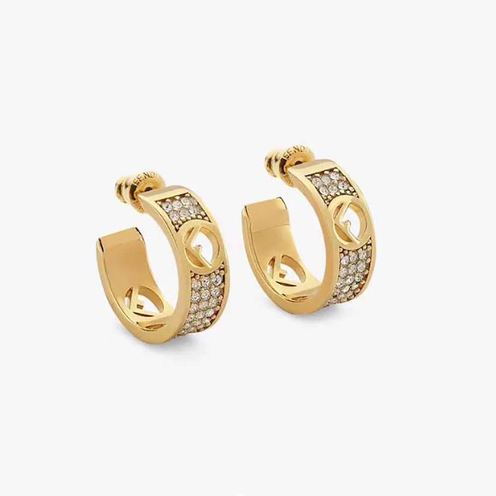 Fendi Small Hoop Earrings with F is Fendi Motif Gold for Women in coloured Fendi Small Hoop Earrings with F is Fendi Motif Gold for Women in coloured