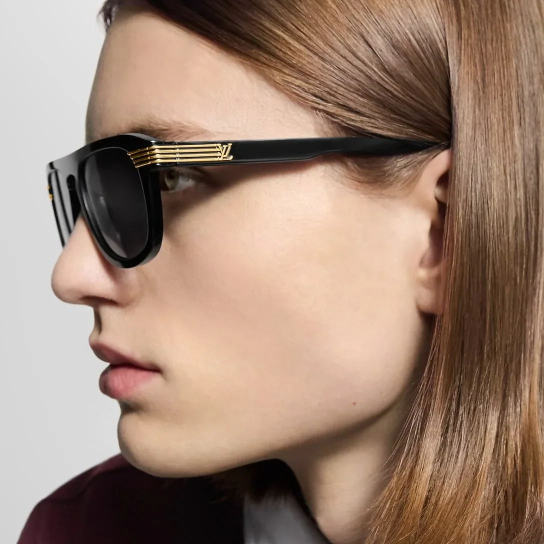 Louis Vuitton LV Slide Round Square Sunglasses Black
