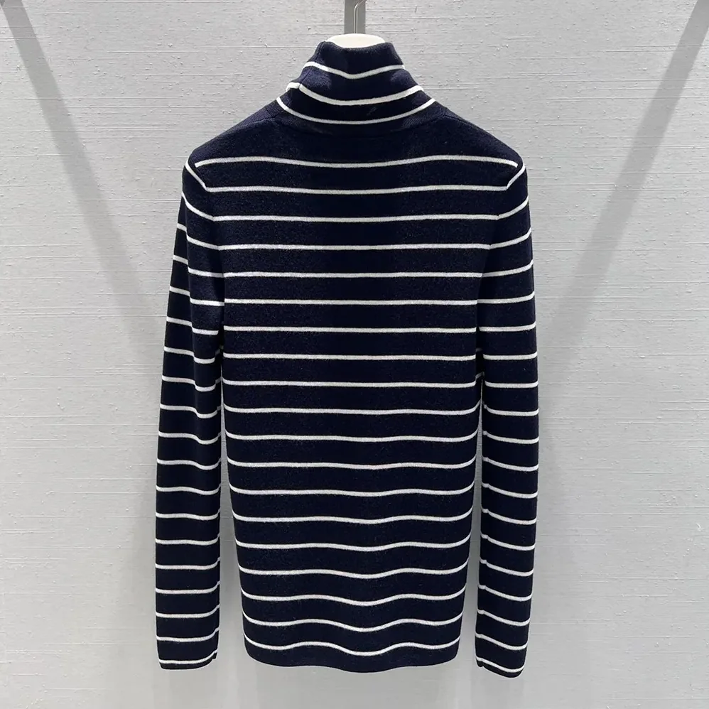 Prada Striped Wool Turtleneck Sweater for Men in Black Prada Striped Wool Turtleneck Sweater for Men in Black