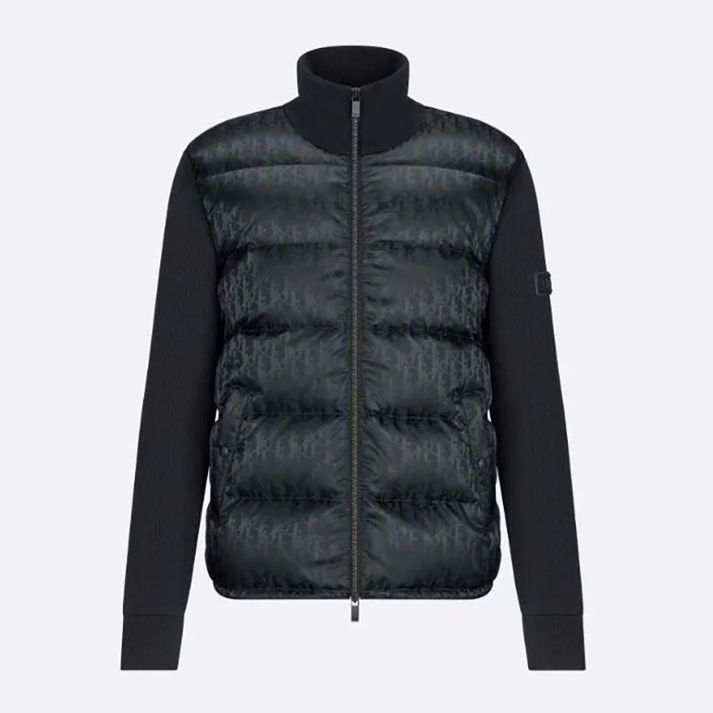 Dior Oblique Jacket Black Wool Knit for Men
