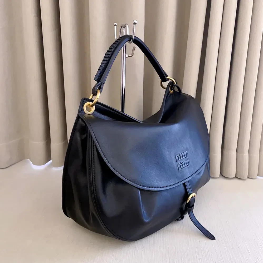 Miu Miu Rendez for Women in Vous Leather Bag Black Miu Miu Rendez for Women in Vous Leather Bag Black