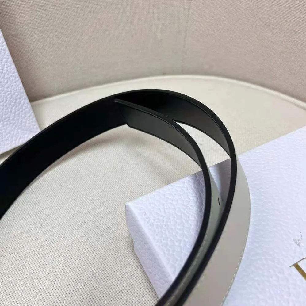 Dior D-Fence Reversible Belt Cognac-Color and Black Smooth Calfskin 30 MM for Women