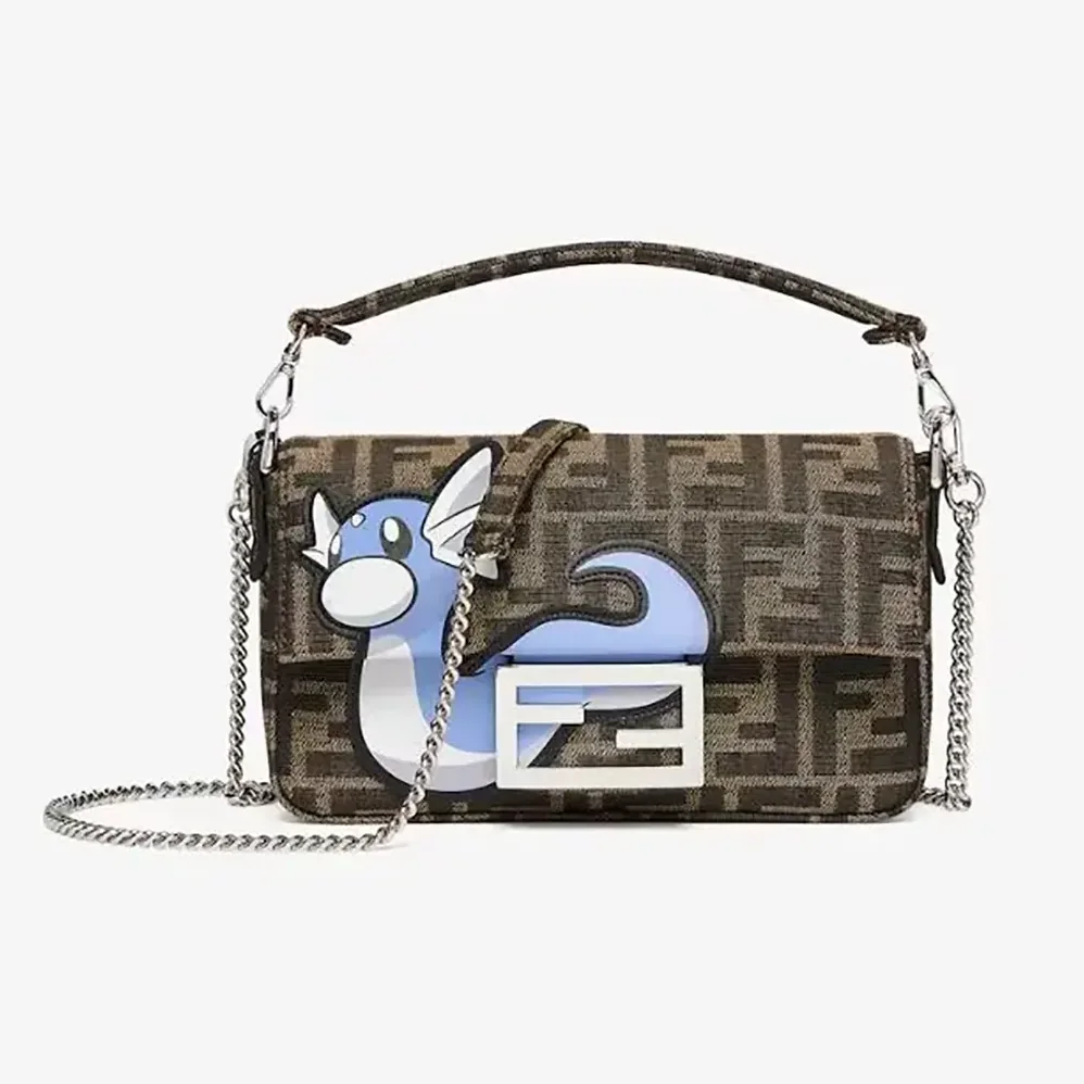 Fendi Baguette Mini FENDI x FRGMT x POKÉMON Brown FF Fabric Bag for Women