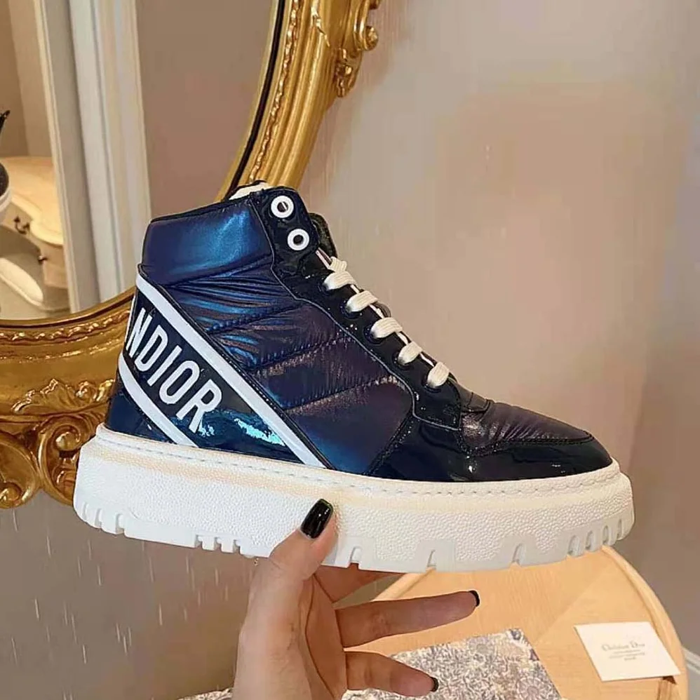 Dior D-Player Sneaker Navy Blue Quilted Nylon for Unisex Dior D-Player Sneaker Navy Blue Quilted Nylon for Unisex