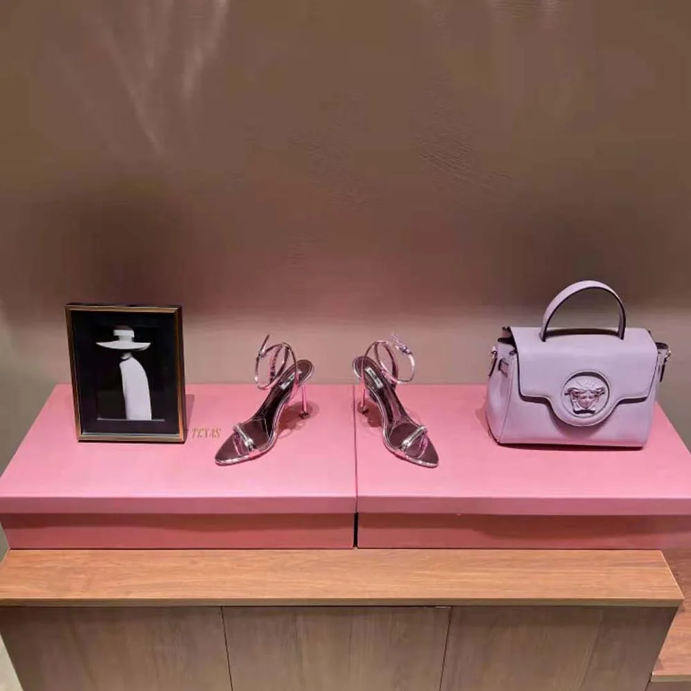 Miu Miu Metallic Leather Sandals for Women in Pink