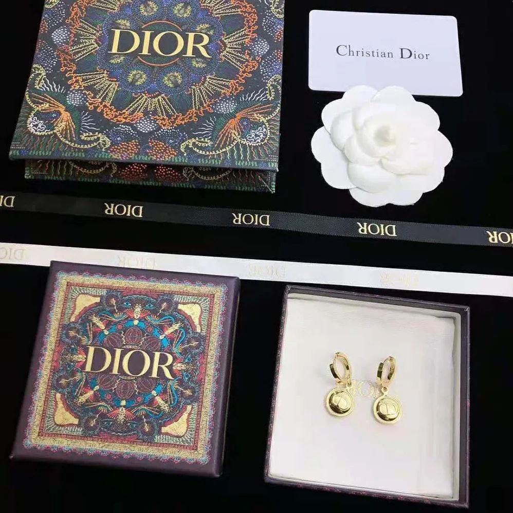 Dior Petit CD Earrings Gold for Women in Finish Metal