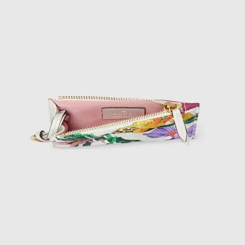 Gucci Marmont Zip Key Pouch in White/ Multicolor Gold Hardware Gucci Marmont Zip Key Pouch in White/ Multicolor Gold Hardware