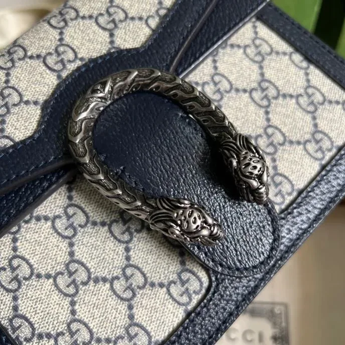 Gucci Dionysus Mini Bag Beige And Blue GG Supreme Canvas / Gucci Dionysus Mini Bag Beige And Blue GG Supreme Canvas /