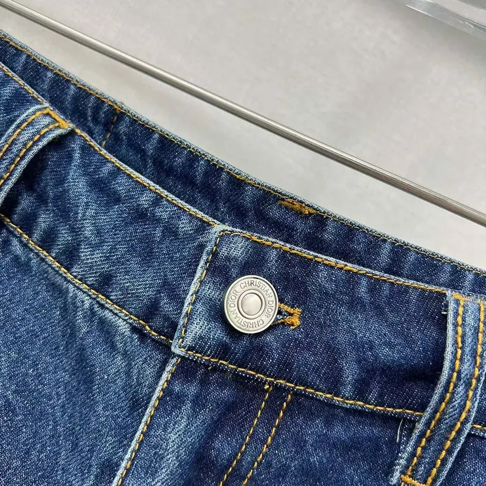Dior Shorts Blue Stonewashed Cotton Denim for Women