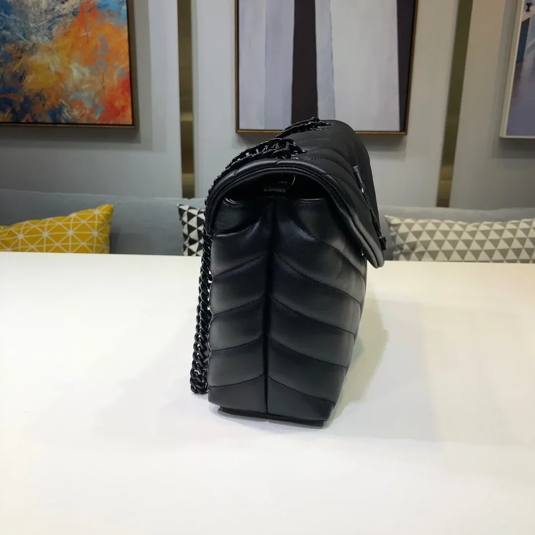Saint Laurent Loulou Small Chain Bag In Matelassé Y Black in YSL Saint Laurent Loulou Small Chain Bag In Matelassé Y Black in YSL