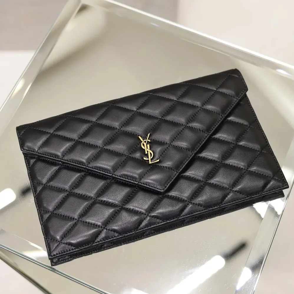 Saint Laurent YSL Paris Pouch In Lambskin Black for Women Saint Laurent YSL Paris Pouch In Lambskin Black for Women