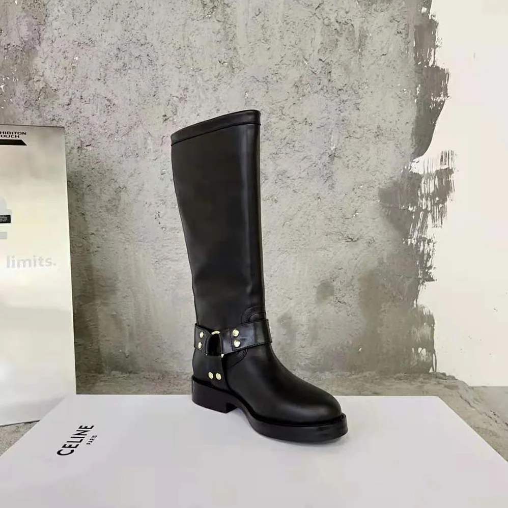 Celine High Boot Celine Biker in Calfskin – Vegetal Tanning for Women in Black Celine High Boot Celine Biker in Calfskin – Vegetal Tanning for Women in Black